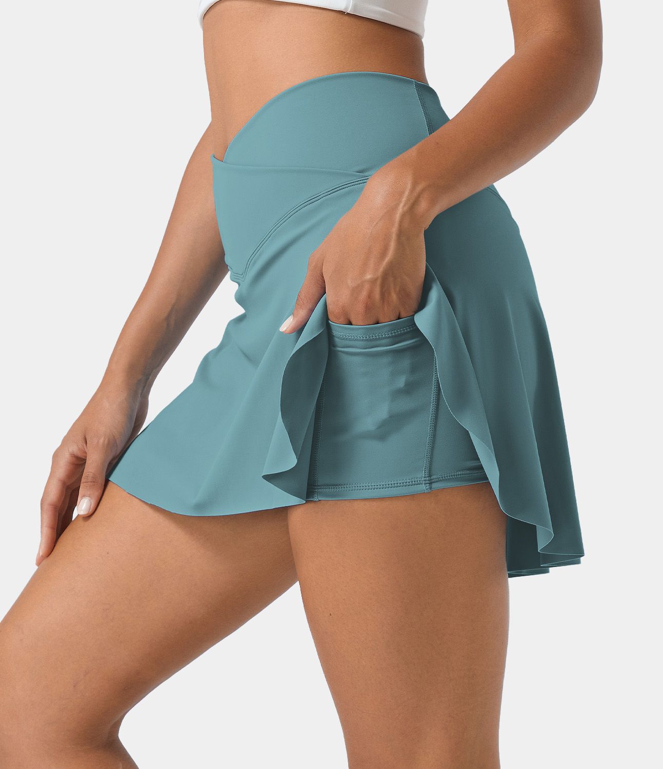 Everyday Cloudful™ Air Fabric Crossover 2-in-1 Side Pocket Cool Touch Tennis Skirt-Lucid sold by halara product image thumbnail 21