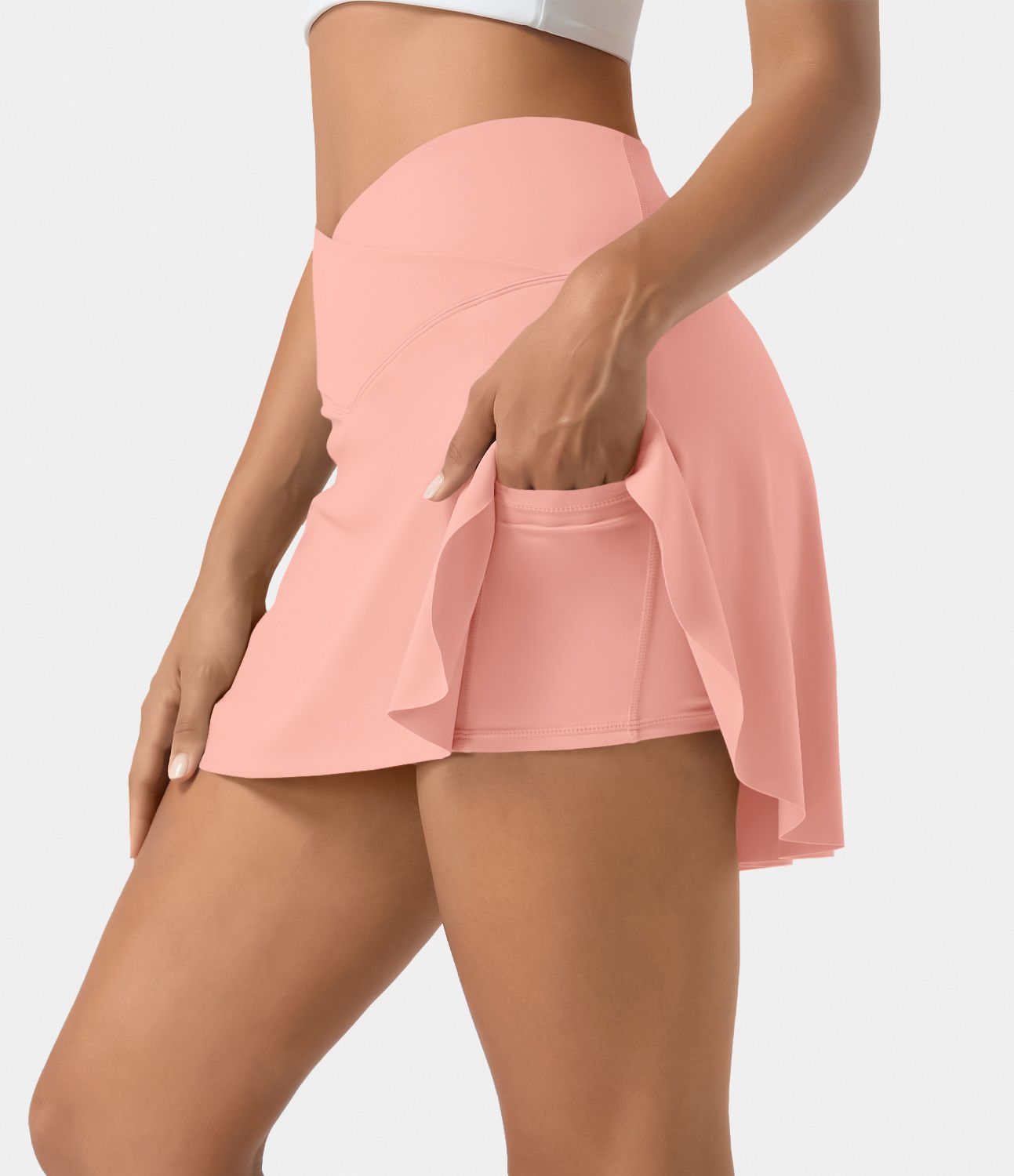 Everyday Cloudful™ Air Fabric Crossover 2-in-1 Side Pocket Cool Touch Tennis Skirt-Lucid sold by halara product image thumbnail 23