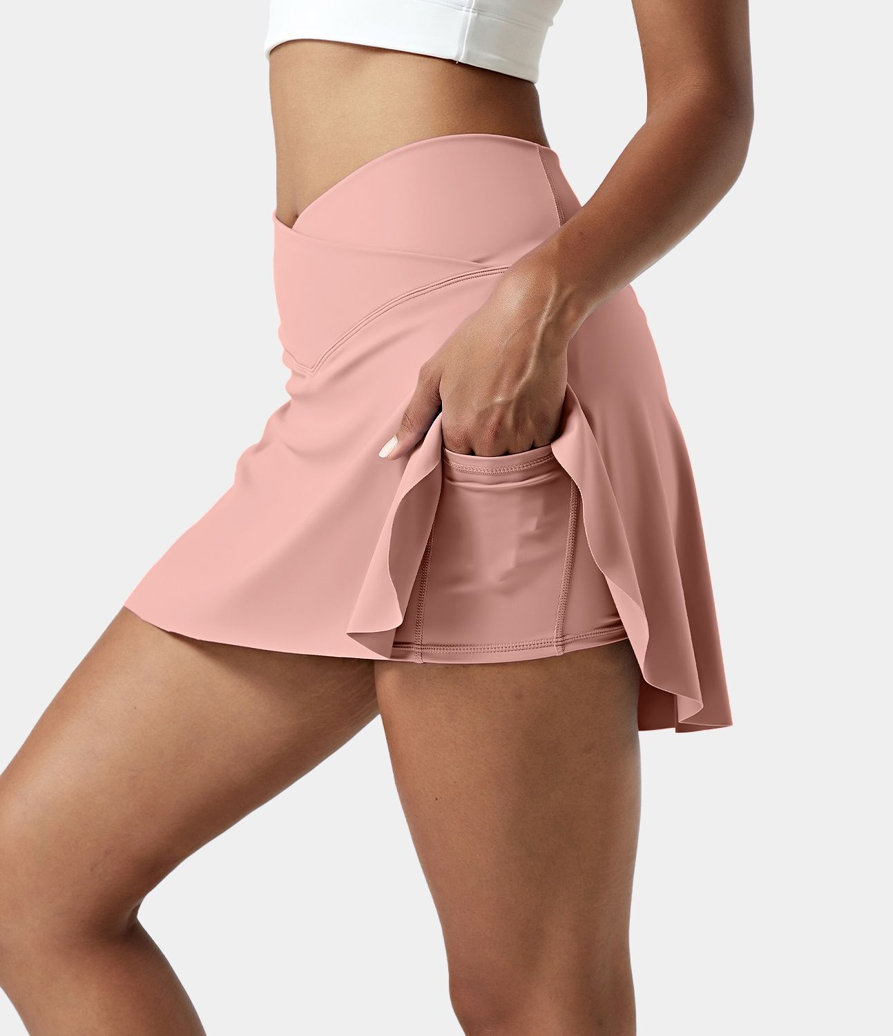 Everyday Cloudful™ Air Fabric Crossover 2-in-1 Side Pocket Cool Touch Tennis Skirt-Lucid sold by halara product image thumbnail 26