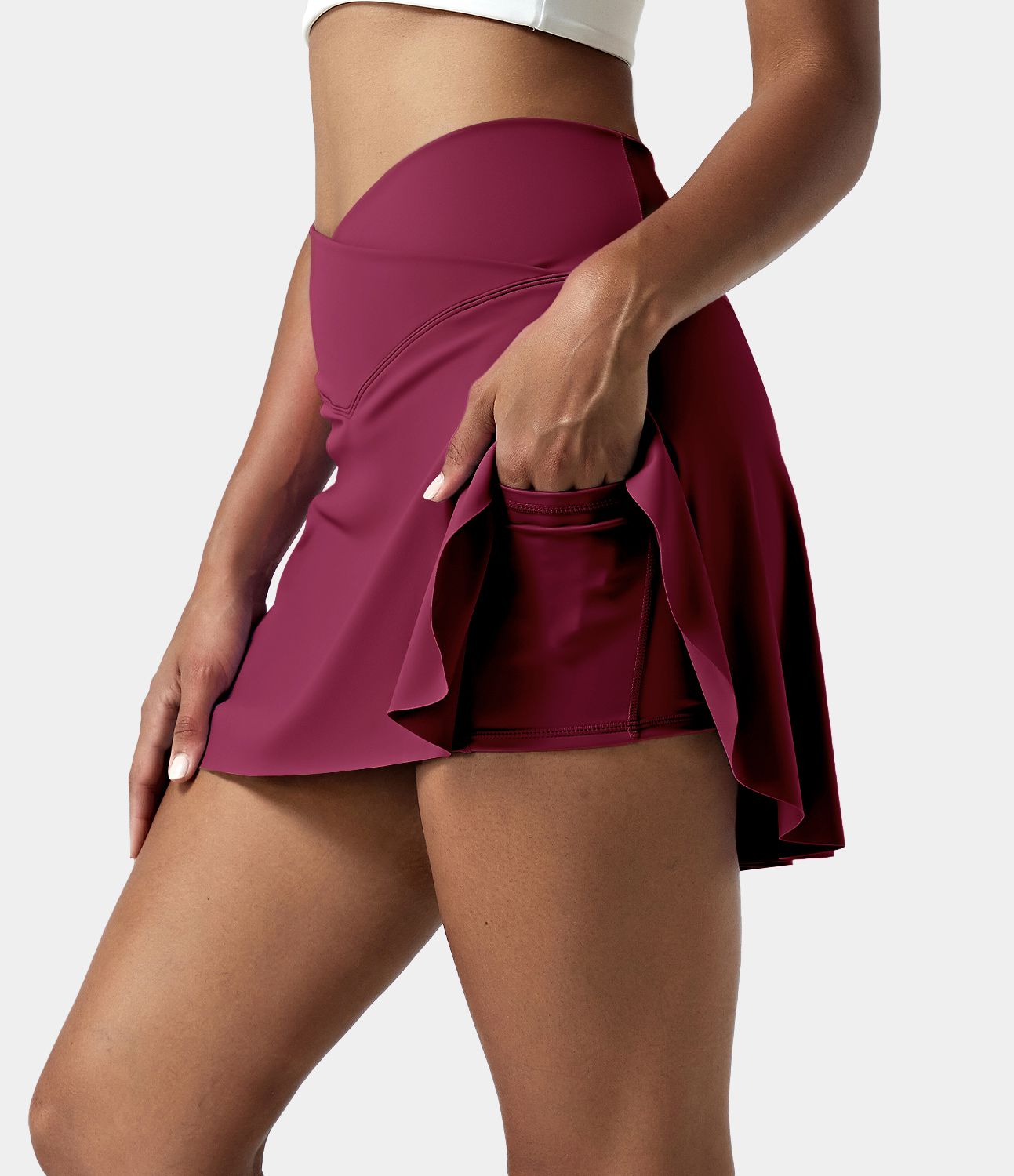 Everyday Cloudful™ Air Fabric Crossover 2-in-1 Side Pocket Cool Touch Tennis Skirt-Lucid sold by halara product image thumbnail 9