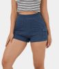 HalaraMagic™ High Waisted Multiple Pockets Cool Touch Breathable Washed Stretchy Knit Denim Casual Shorts 2.5'' sold by halara