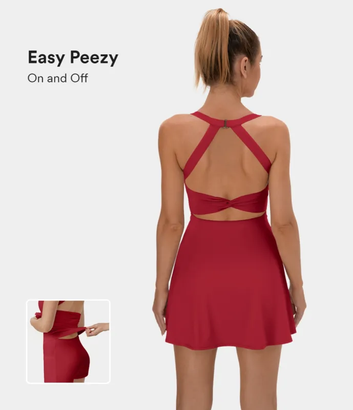 Backless Twisted Active Dress-Easy Peezy Edition made by halara