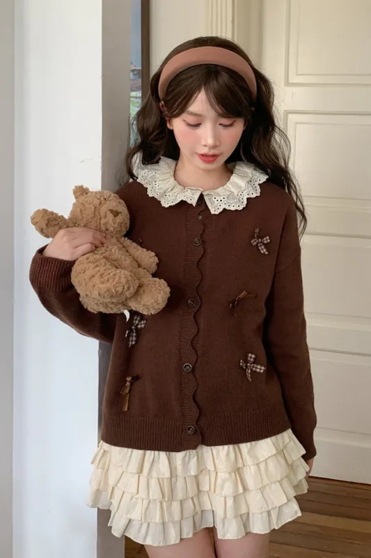 スウィートリボンニットカーディガン sold by Belchic