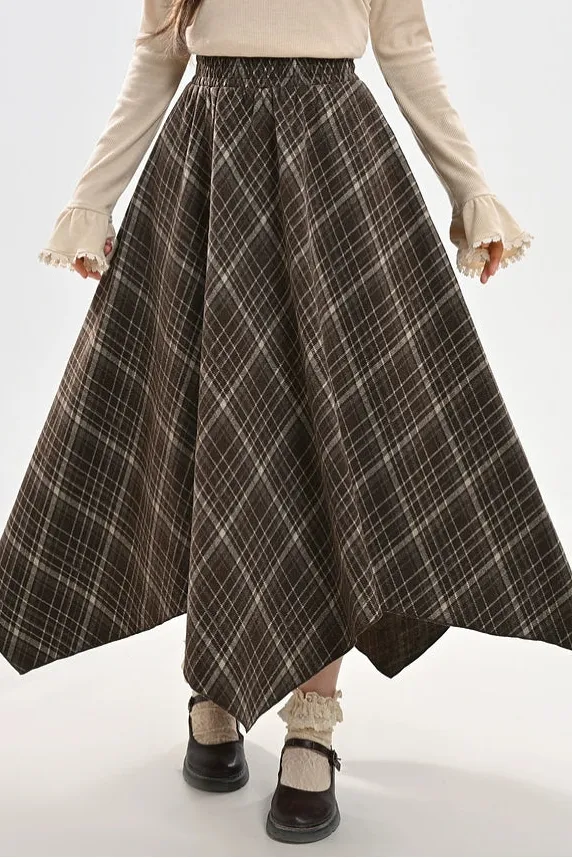 レトロチェックハイウエストスカート sold by Belchic product image thumbnail 2