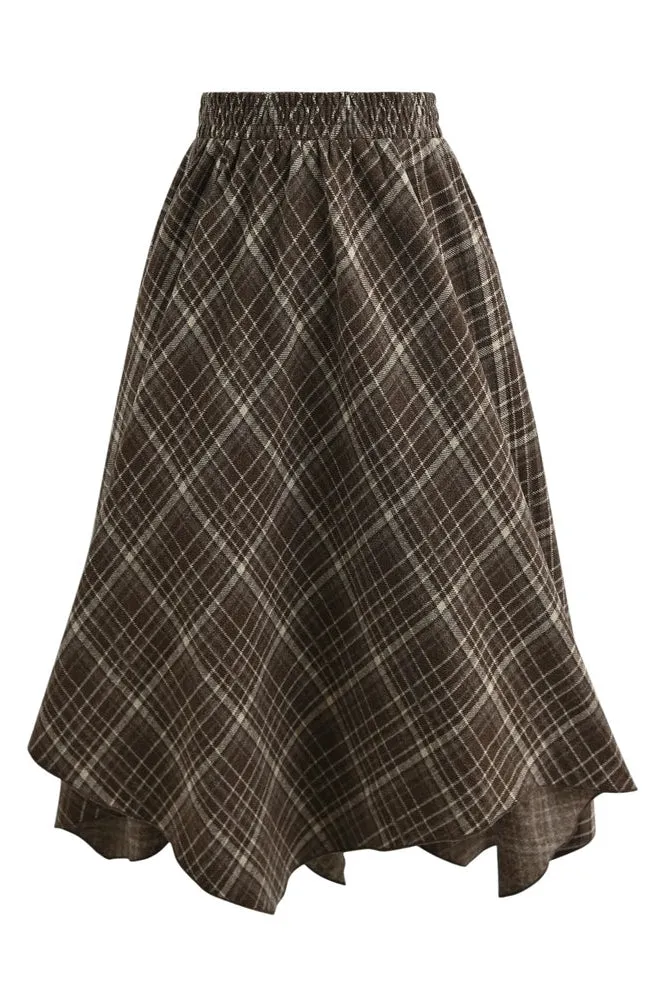 レトロチェックハイウエストスカート sold by Belchic product image thumbnail 5