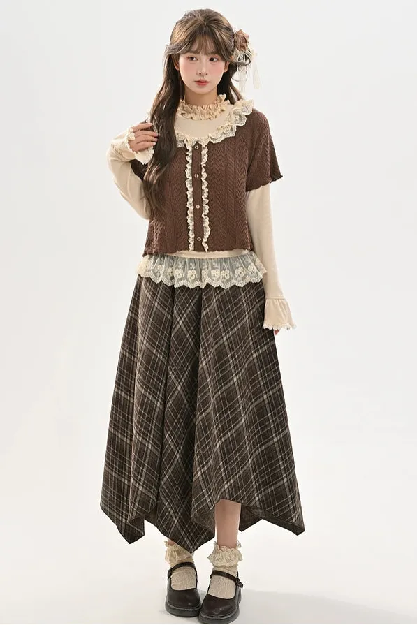 レトロチェックハイウエストスカート sold by Belchic product image thumbnail 3