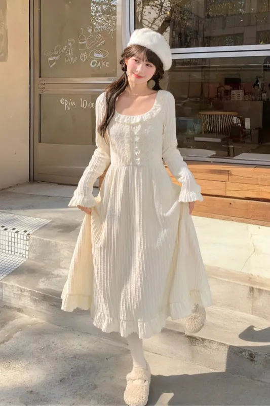 レーススクエアネックフェアリードレス sold by Belchic