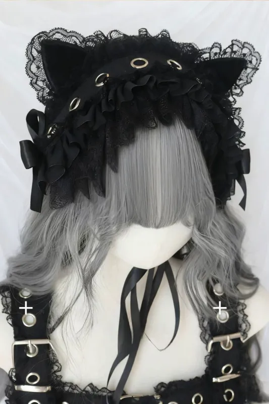 ゴシックレースキャットイヤーヘッドバンド sold by Belchic