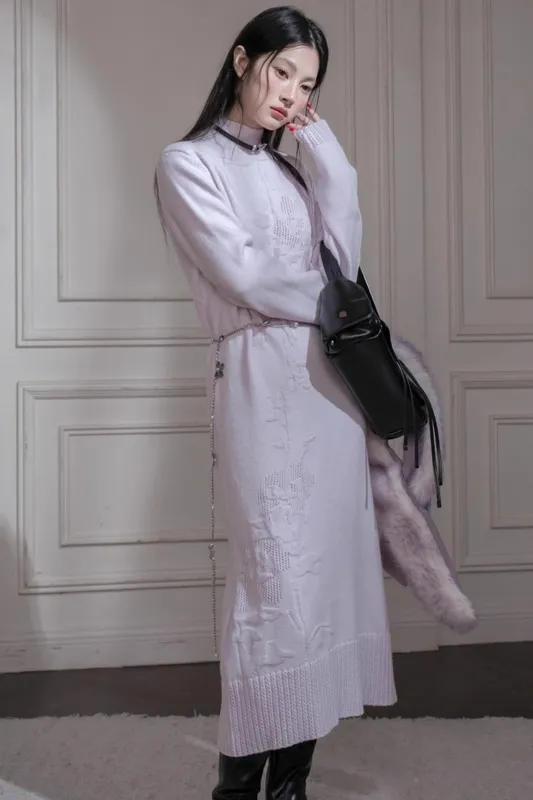 タートルネックニットドレス sold by Belchic