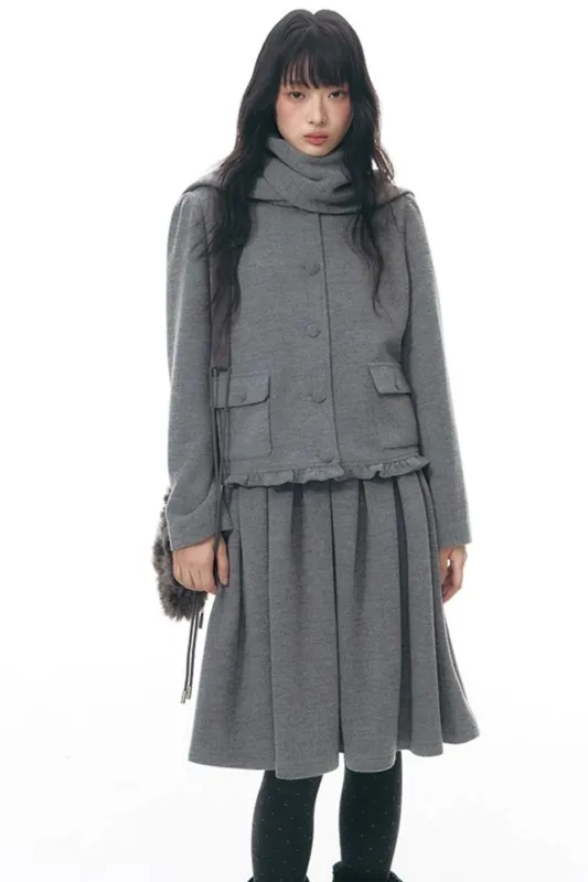 レトロトップス+プレッピープリーツスカート+スカーフ sold by Belchic