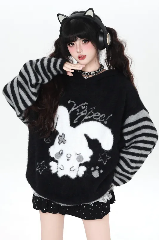 バニーボーダーフードニット sold by Belchic