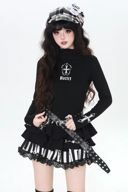 クロススリムタートルネックトップス sold by Belchic