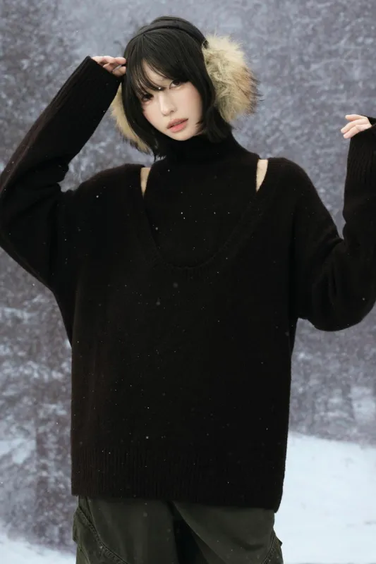 ハイネックレイヤードスタイルスウェーターセット sold by Belchic