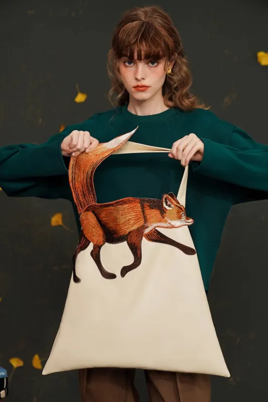 キツネショルダーキャンバスバッグ sold by Belchic