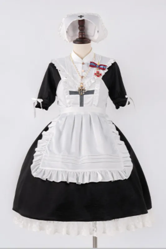 ランタンエンジェルメイドロリータドレス＋エプロン＋つけ襟 sold by Belchic