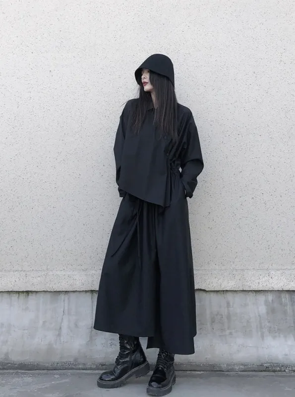 ブラックドレスニッチデザインレギュラースカート sold by Belchic