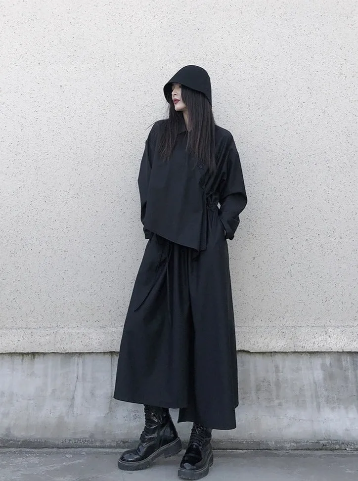 ブラックドレスニッチデザインレギュラースカート sold by Belchic