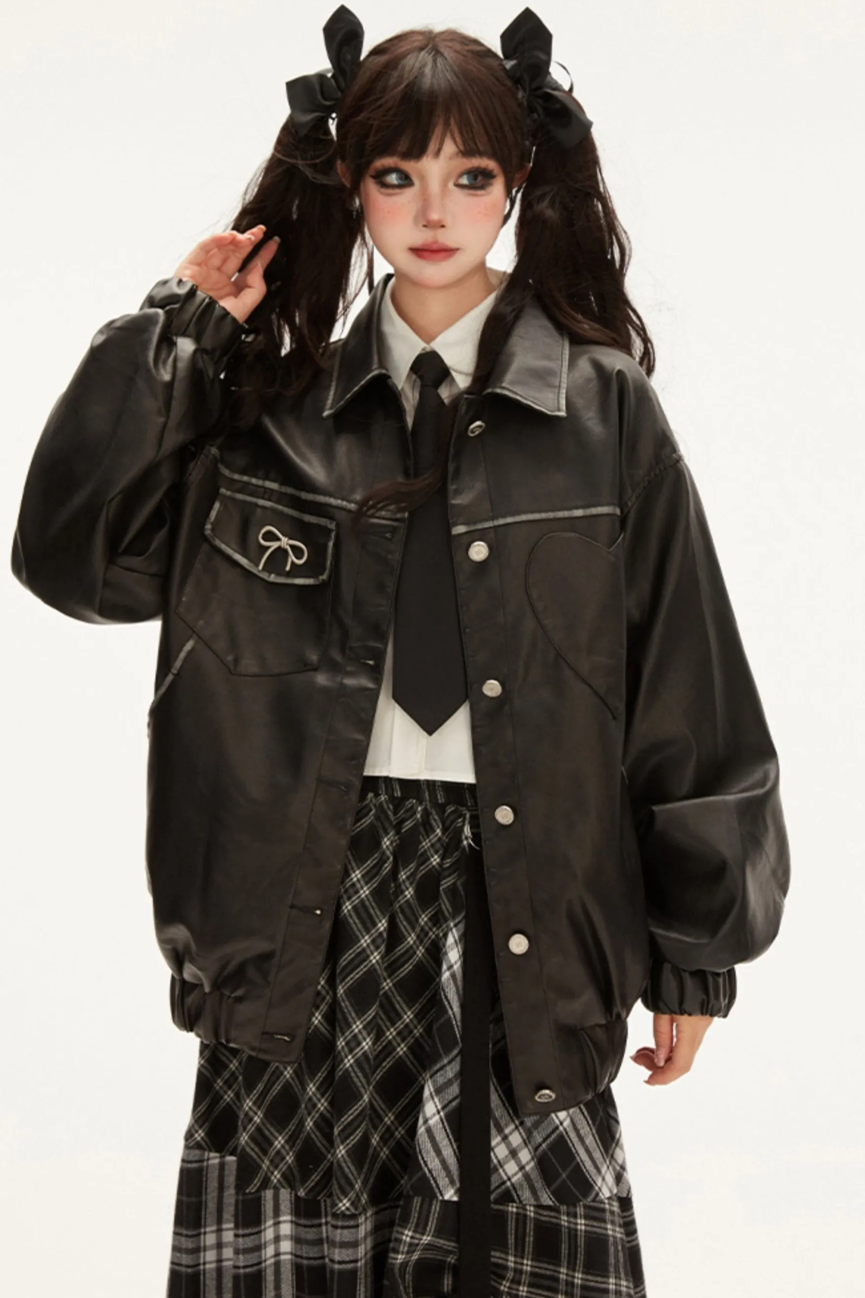 ラブPUレザーボンバージャケット sold by Belchic product image thumbnail 5