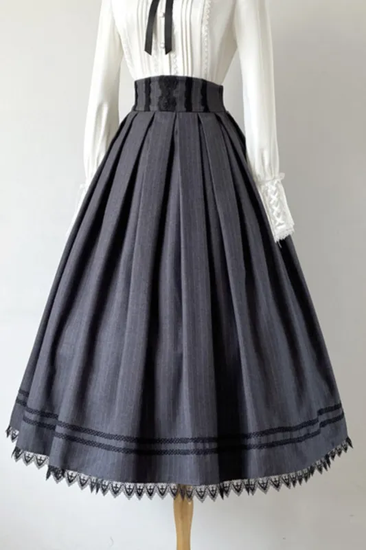 レトロストライプロリータスカート sold by Belchic