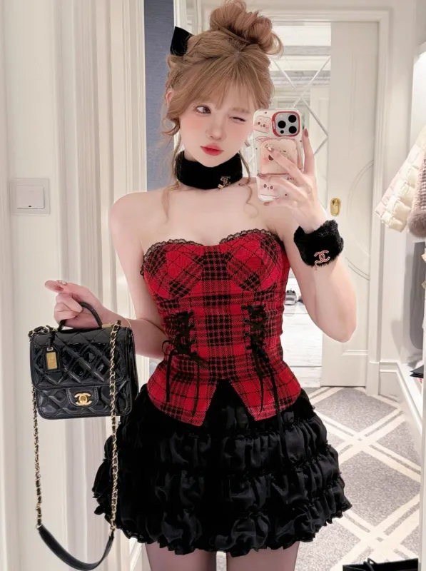 レースチューブトップ＋ハイウエストチュチュスカート【予約商品】 sold by Belchic