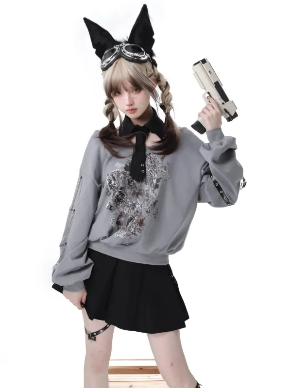 スリープレスドラゴントップス＋プリーツスカート sold by Belchic