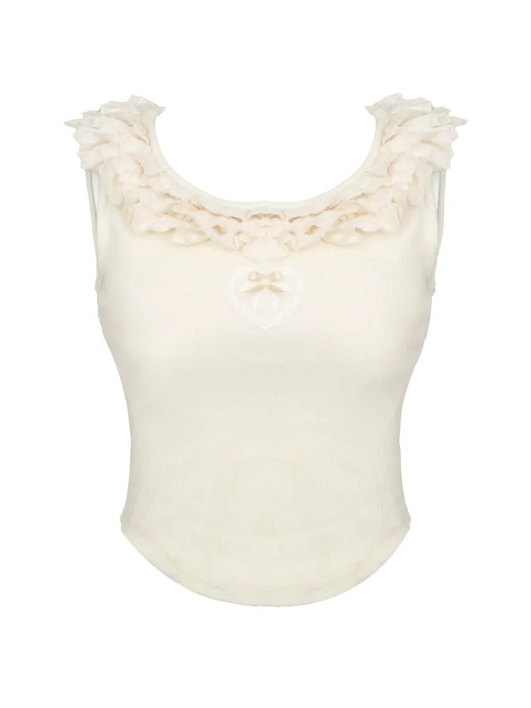 キャラメルフリルカーディガン+フリルネックキャミソール+パンプキンパンツ sold by Belchic product image thumbnail 5