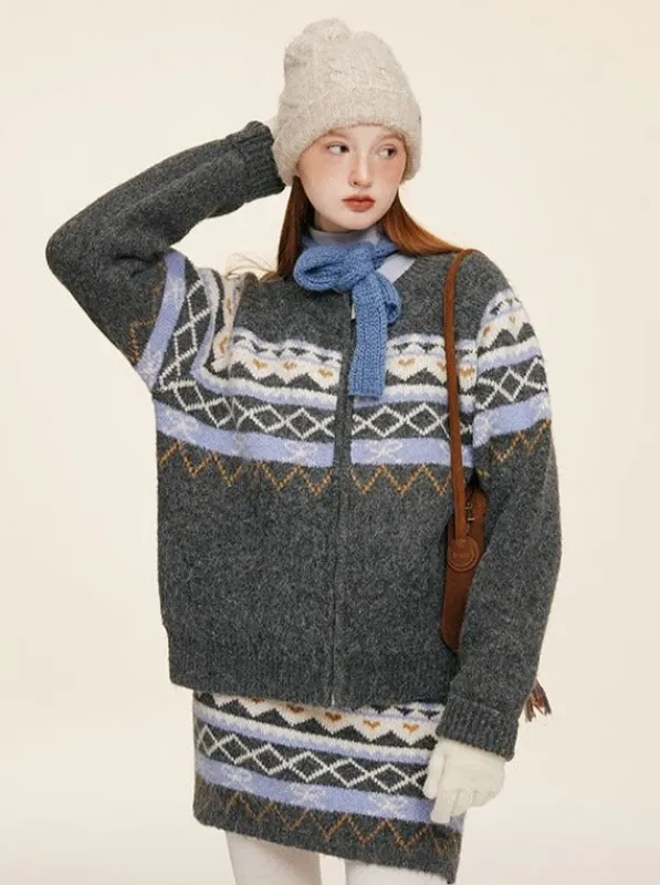 フェアアイルセータートップス+ロングニットパンツ+ニットスカート sold by Belchic