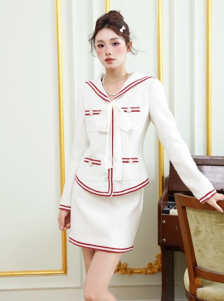 スタイルコントラストカラーエッジデザイントップス+タイトスカート sold by Belchic product image thumbnail 4