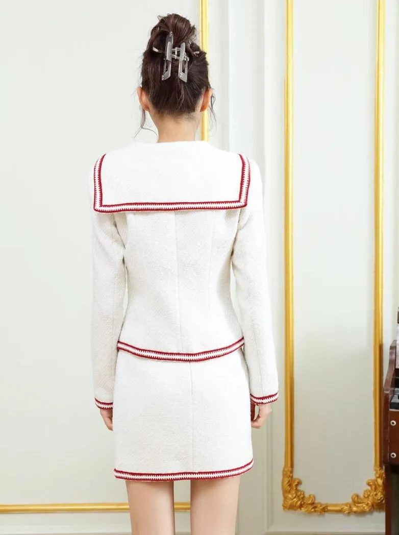 スタイルコントラストカラーエッジデザイントップス+タイトスカート sold by Belchic product image thumbnail 5