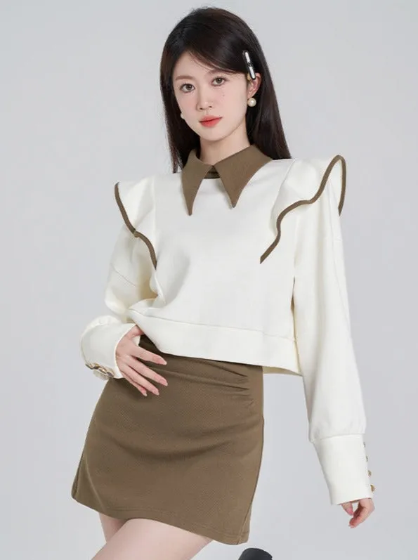 フリルプルオーバースウェット+ハイウエストスカート sold by Belchic product image thumbnail 3