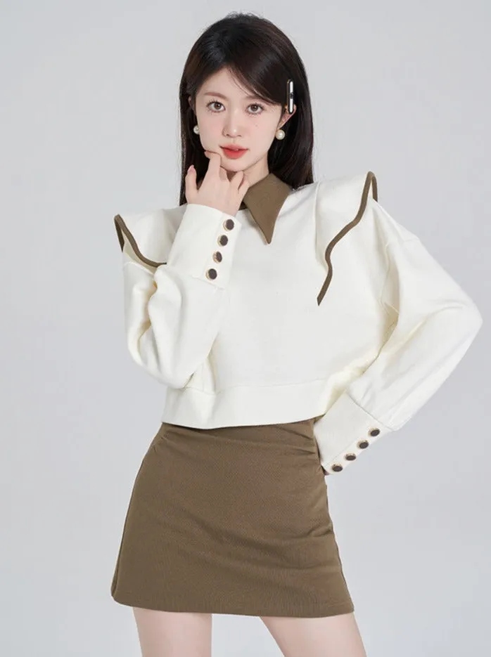 フリルプルオーバースウェット+ハイウエストスカート sold by Belchic product image thumbnail 4