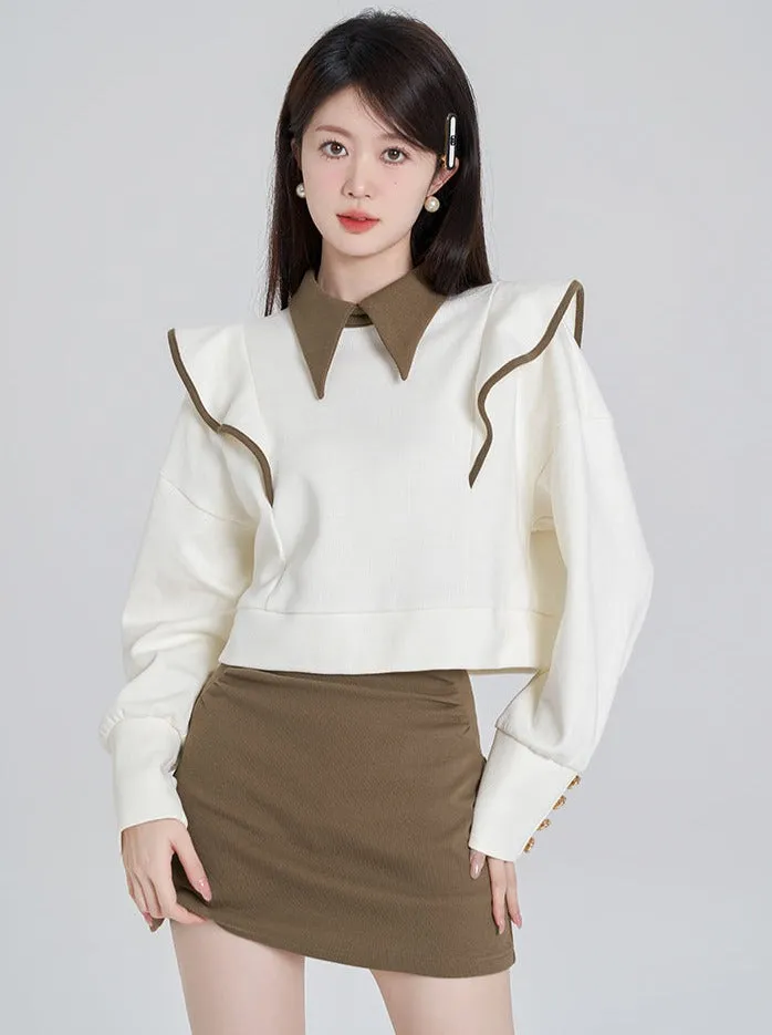 フリルプルオーバースウェット+ハイウエストスカート sold by Belchic product image thumbnail 2