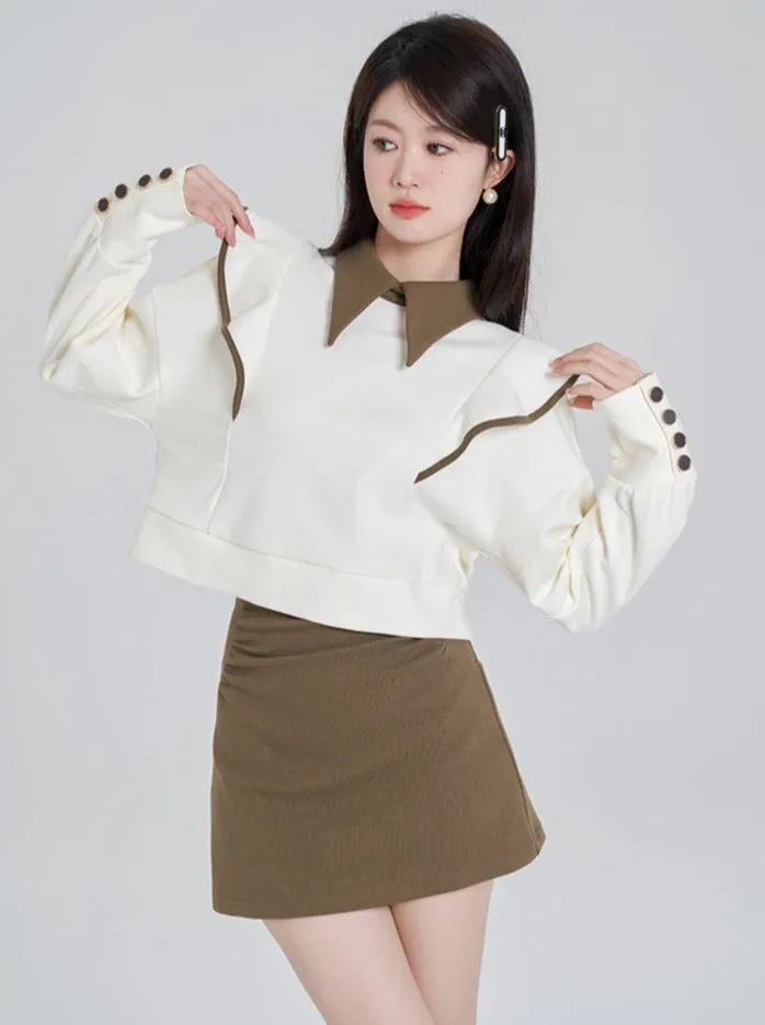 フリルプルオーバースウェット+ハイウエストスカート sold by Belchic product image thumbnail 5