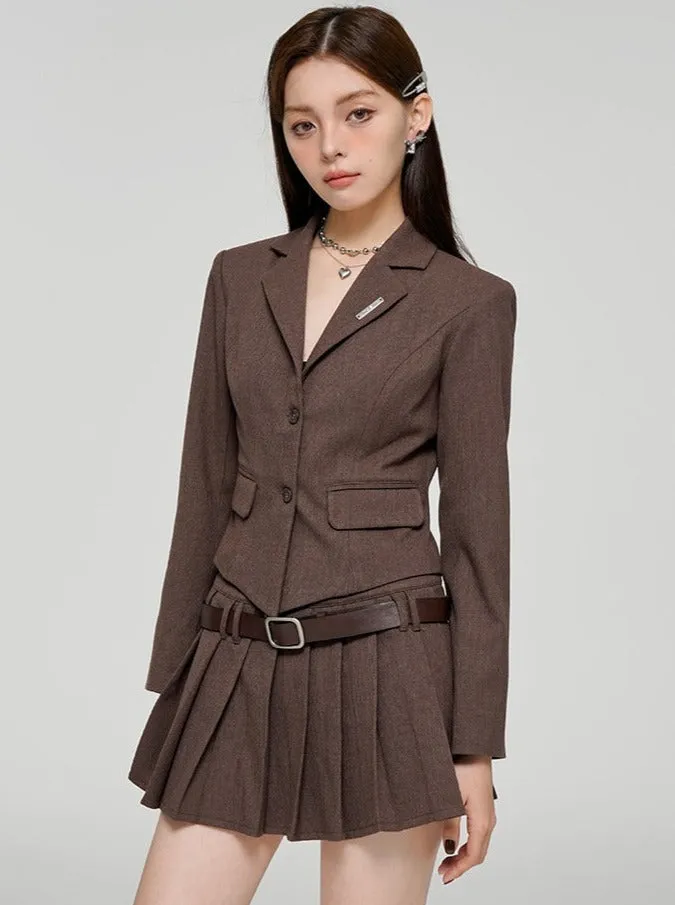 エレガントウエストマークジャケット+プリーツスカート sold by Belchic product image thumbnail 2