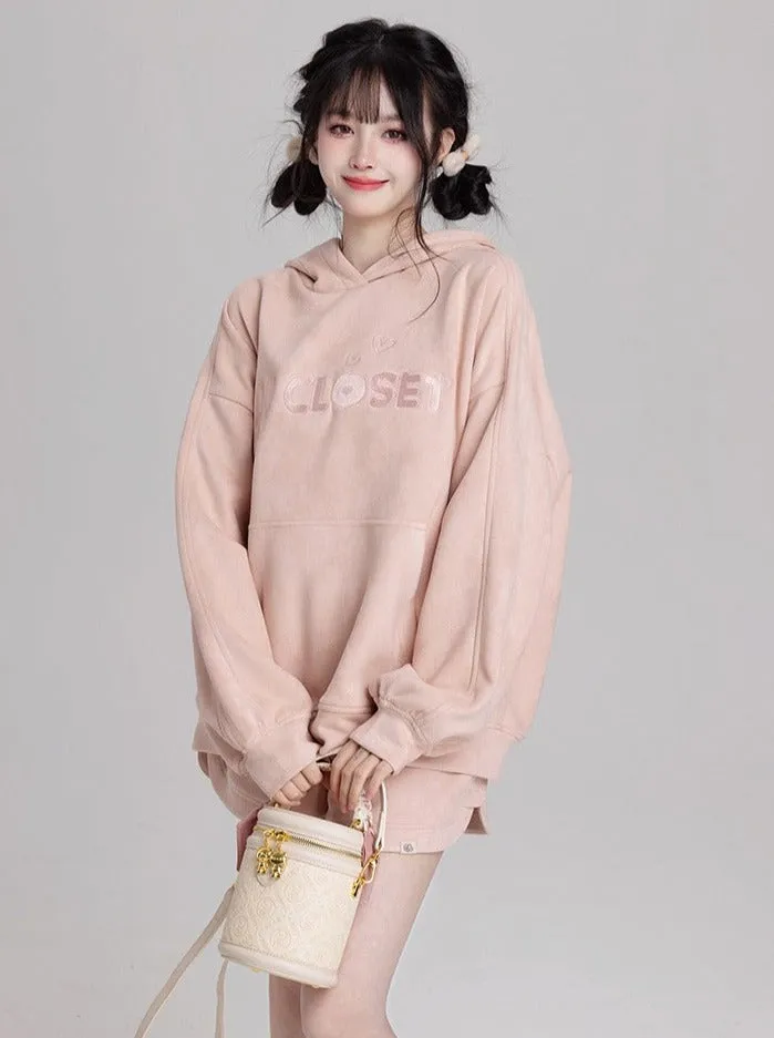 ワードローブスエードフードトップス+スリットショートパンツ sold by Belchic product image thumbnail 4