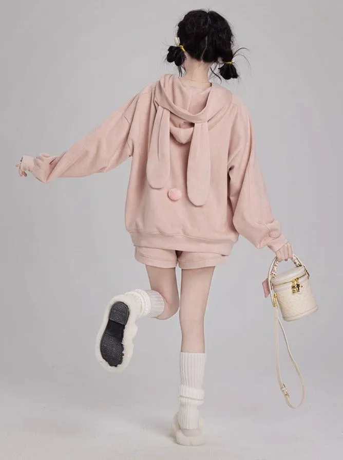 ワードローブスエードフードトップス+スリットショートパンツ sold by Belchic product image thumbnail 2