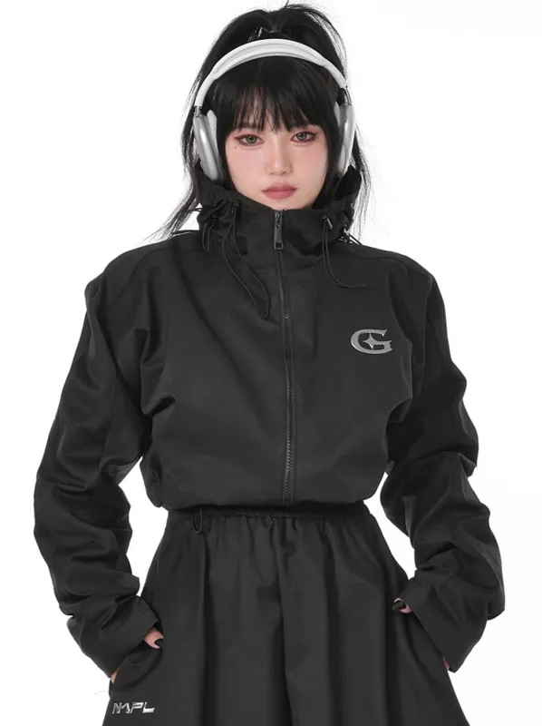 カジュアルオプションハイカラーハイキングスタイルフーディージャケット sold by Belchic