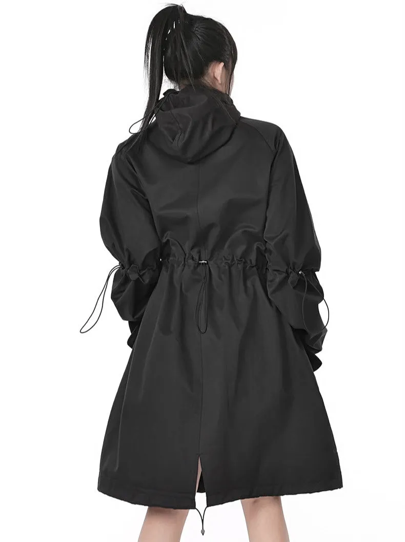 クールカジュアルルーズドローストリングハイネックフーディージャケット sold by Belchic product image thumbnail 2