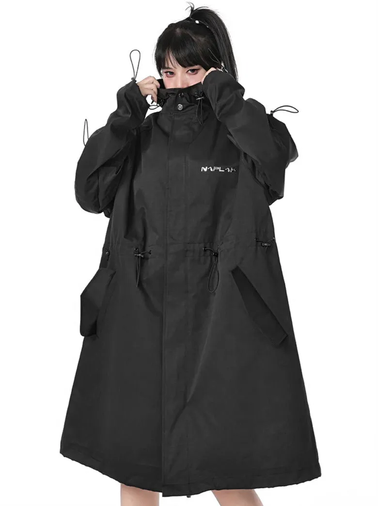 クールカジュアルルーズドローストリングハイネックフーディージャケット sold by Belchic product image thumbnail 4