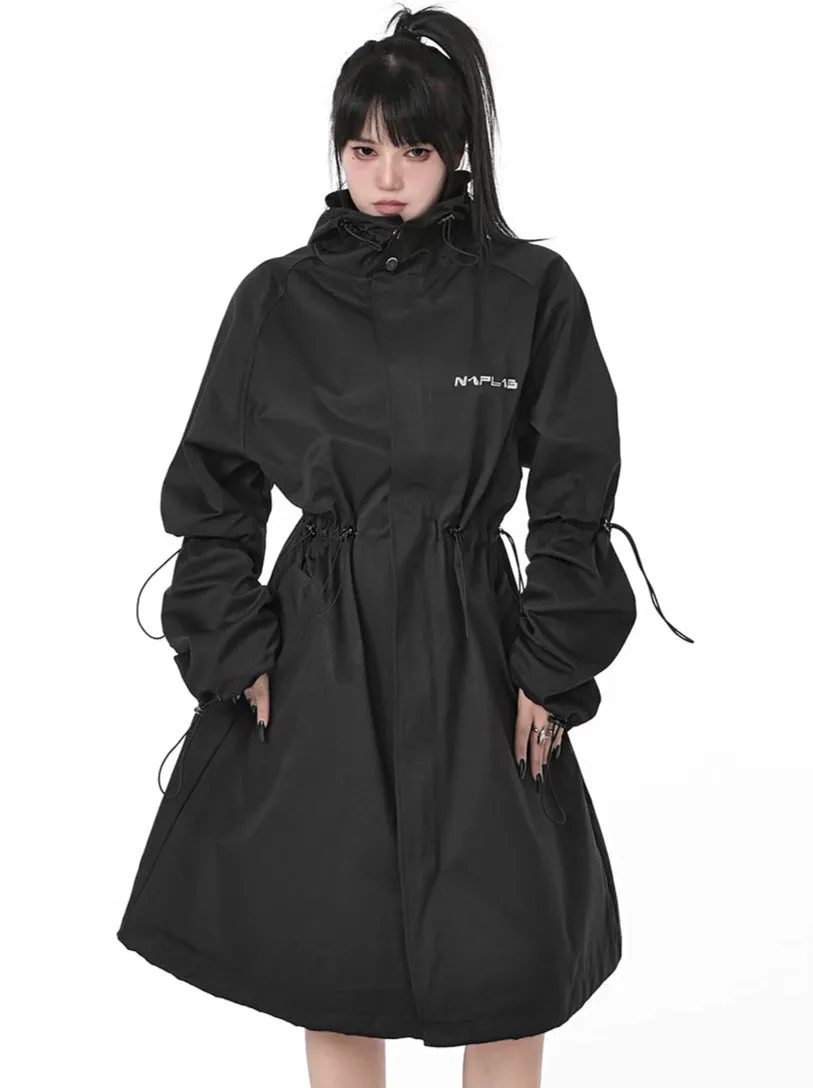 クールカジュアルルーズドローストリングハイネックフーディージャケット sold by Belchic product image thumbnail 3