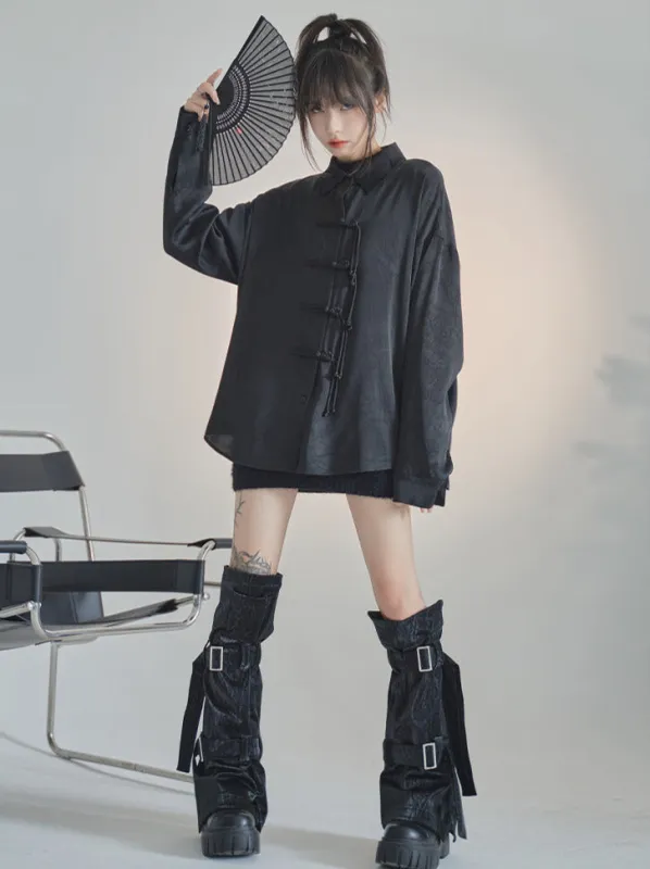 ルーズレトロリラックスチャイナシャツ sold by Belchic