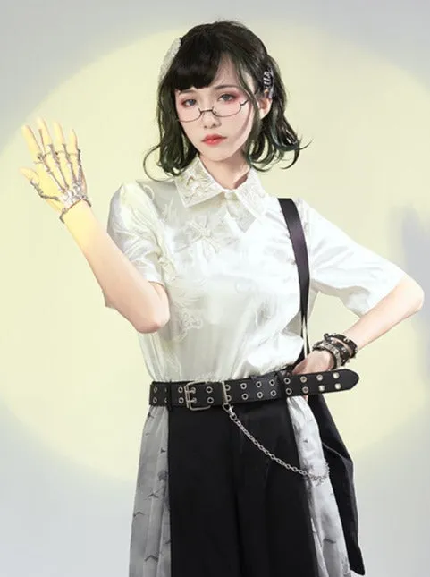 ダークパターンエンブロユニセックスチャイナシャツ sold by Belchic product image thumbnail 4