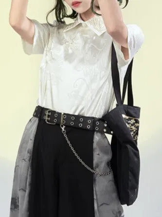 ダークパターンエンブロユニセックスチャイナシャツ sold by Belchic product image thumbnail 3