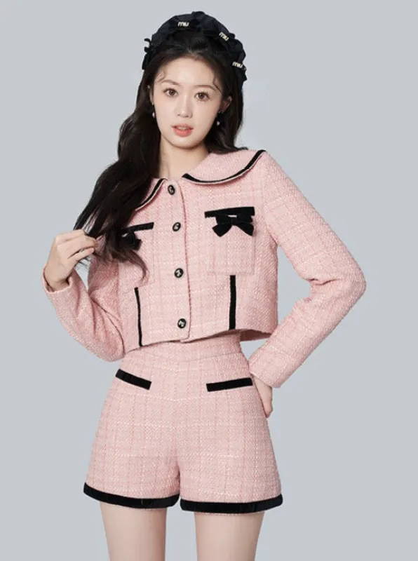 リボンツイードジャケット＋ショートパンツ sold by Belchic