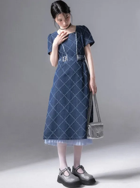 レトロデニムワンピース +プリーツスカート sold by Belchic