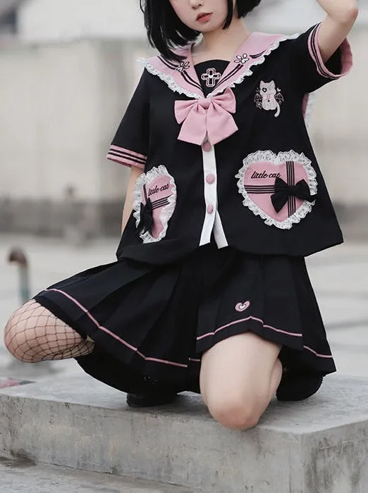 ブラックピンクセーラーレースセットアップ sold by Belchic product image thumbnail 5