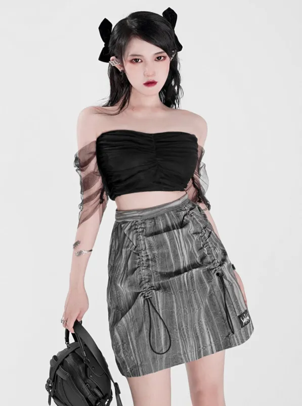 シアー&レースブラックチューブトップ sold by Belchic