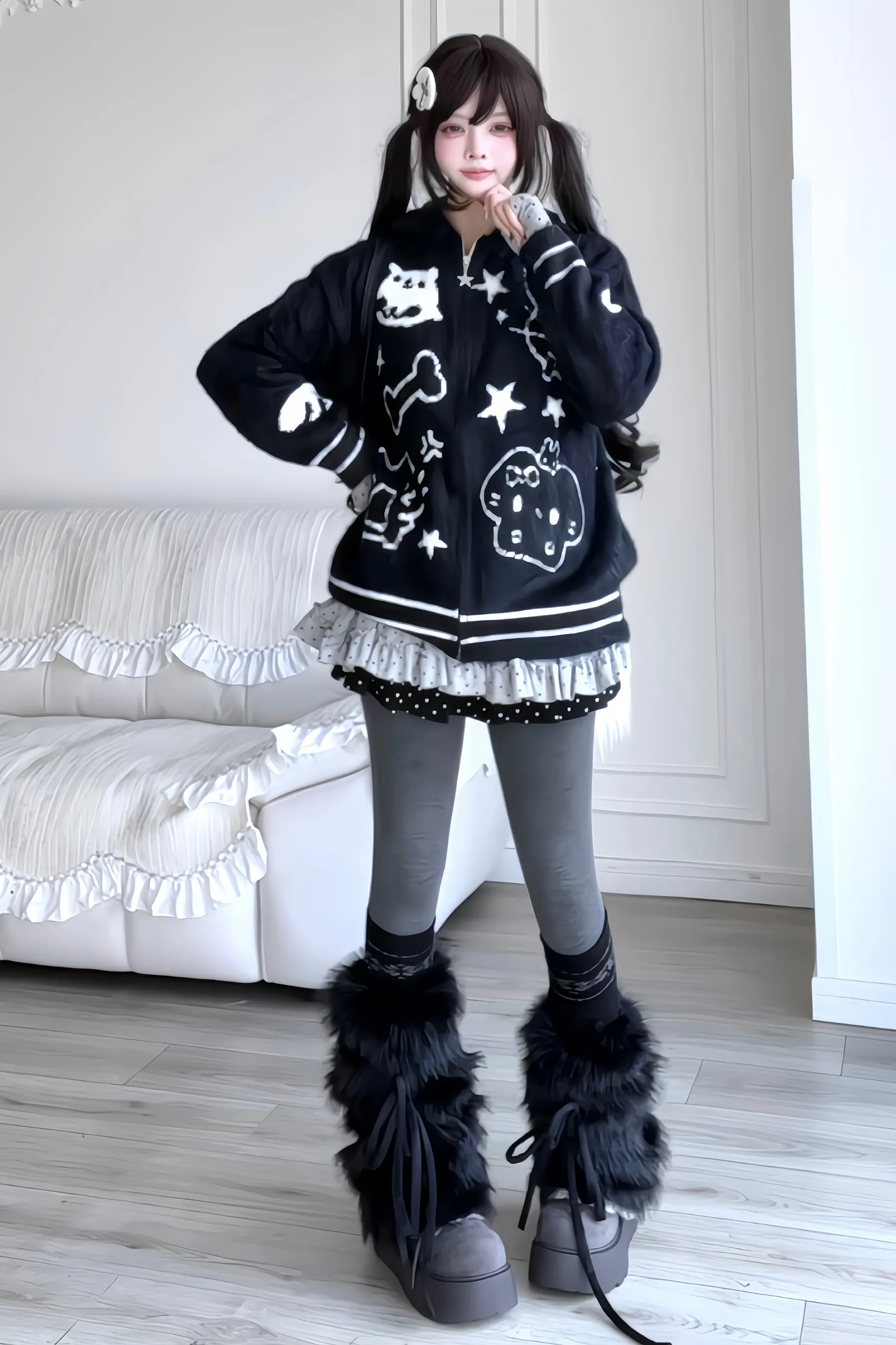 アニマルラクガキフードジップパーカー sold by Belchic product image thumbnail 5