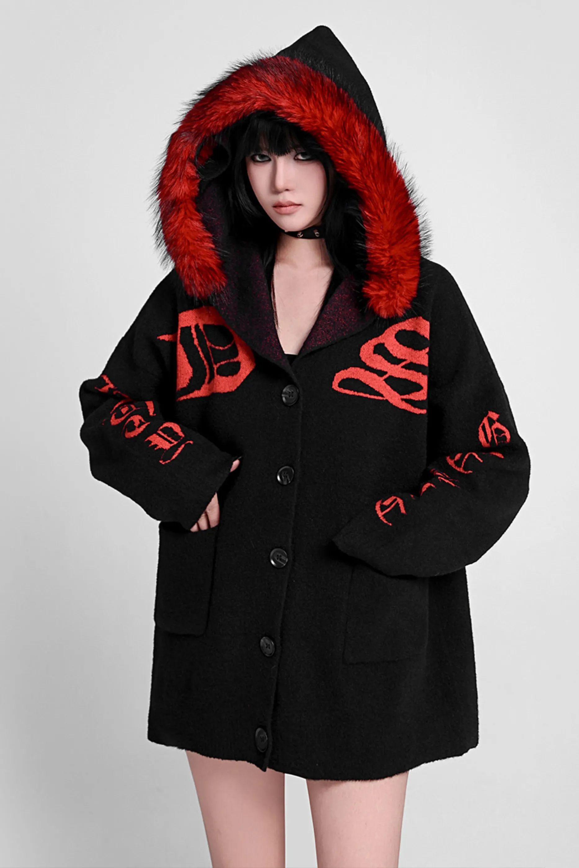 ゴシックファーフードカーディガン sold by Belchic product image thumbnail 2