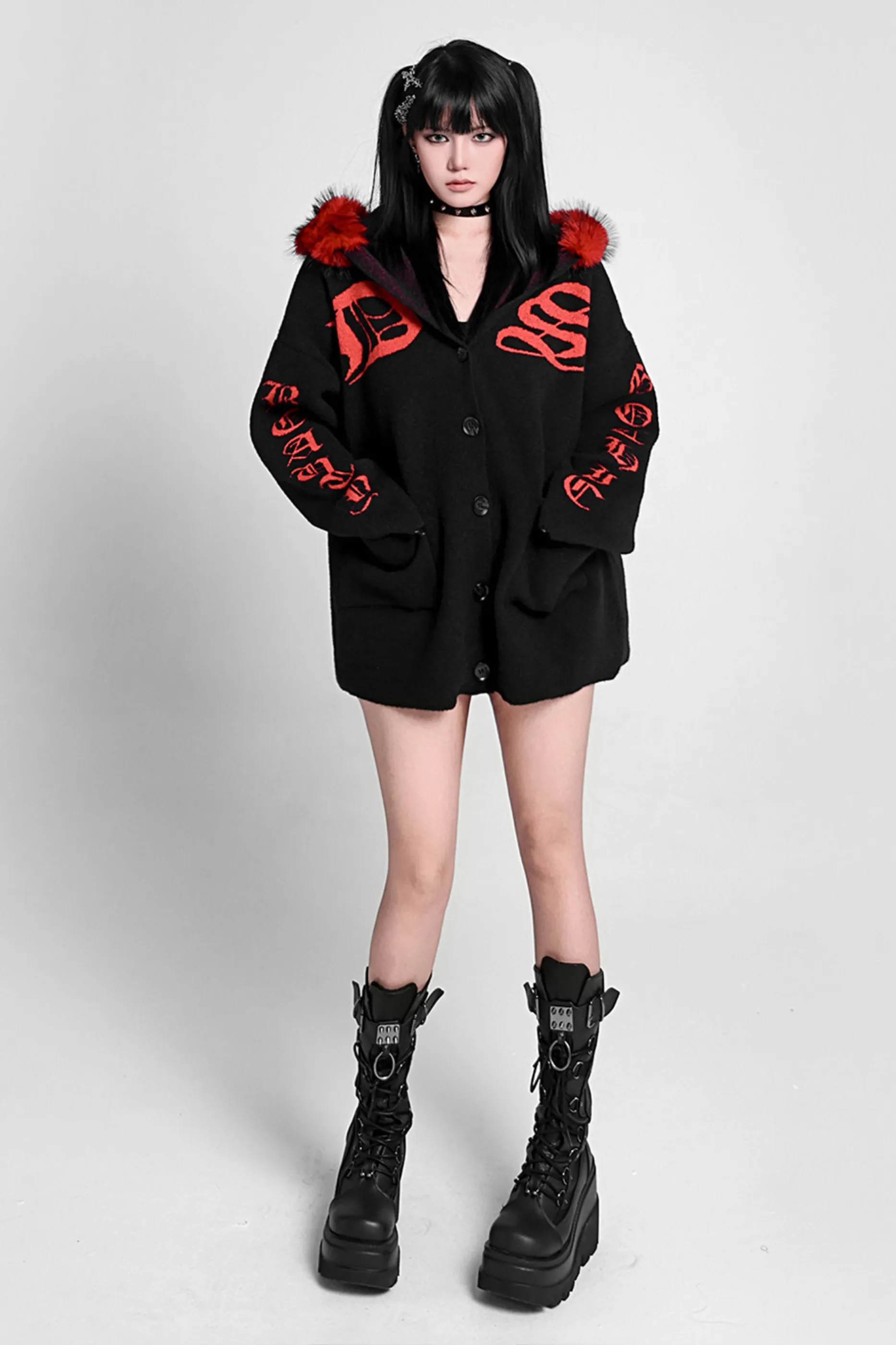 ゴシックファーフードカーディガン sold by Belchic product image thumbnail 4